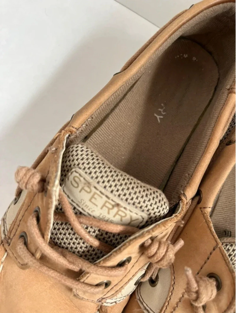 Sperry Top-Sider Shoes Womens Size 4.5M Brown Leather Boat Flats Casual Comfort